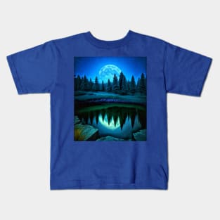 Blue Moon View Kids T-Shirt